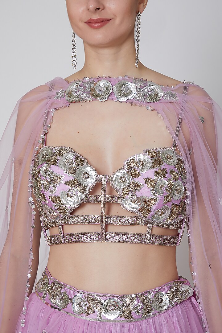 Lavender Embroidered Wedding Lehenga Set by Preeti S Kapoor at Pernia's Pop Up Shop