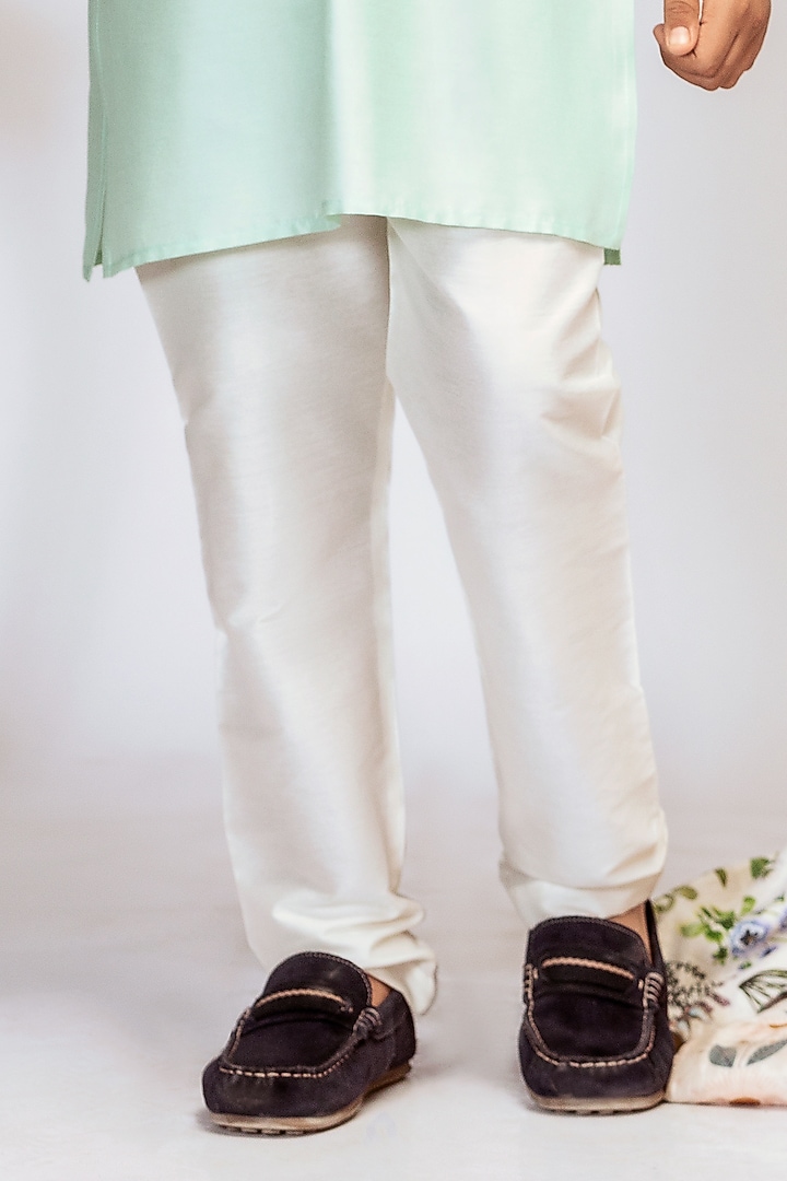 Cream Printed Bundi Jacket With Kurta Set For Boys by Payal Singhal Kids at Pernia's Pop Up Shop
