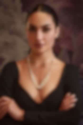 Gold Finish Polki & Shell Pearl Necklace by Paisley Pop at Pernia's Pop Up Shop