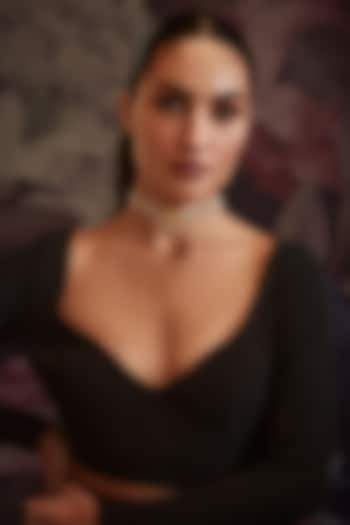 Gold Finish Kundan & Pearl Choker Necklace by Paisley Pop at Pernia's Pop Up Shop