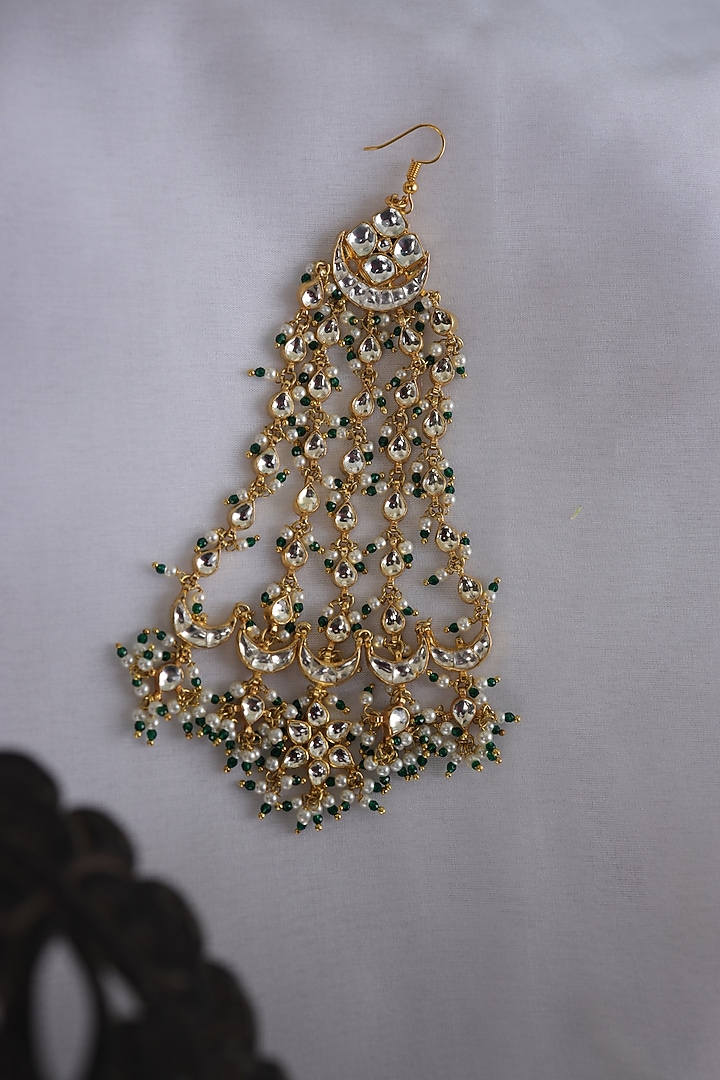 Gold Finish Kundan & Pearl Pasa by Paisley Pop at Pernia's Pop Up Shop