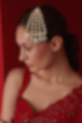 Gold Finish Kundan & Pearl Pasa by Paisley Pop at Pernia's Pop Up Shop