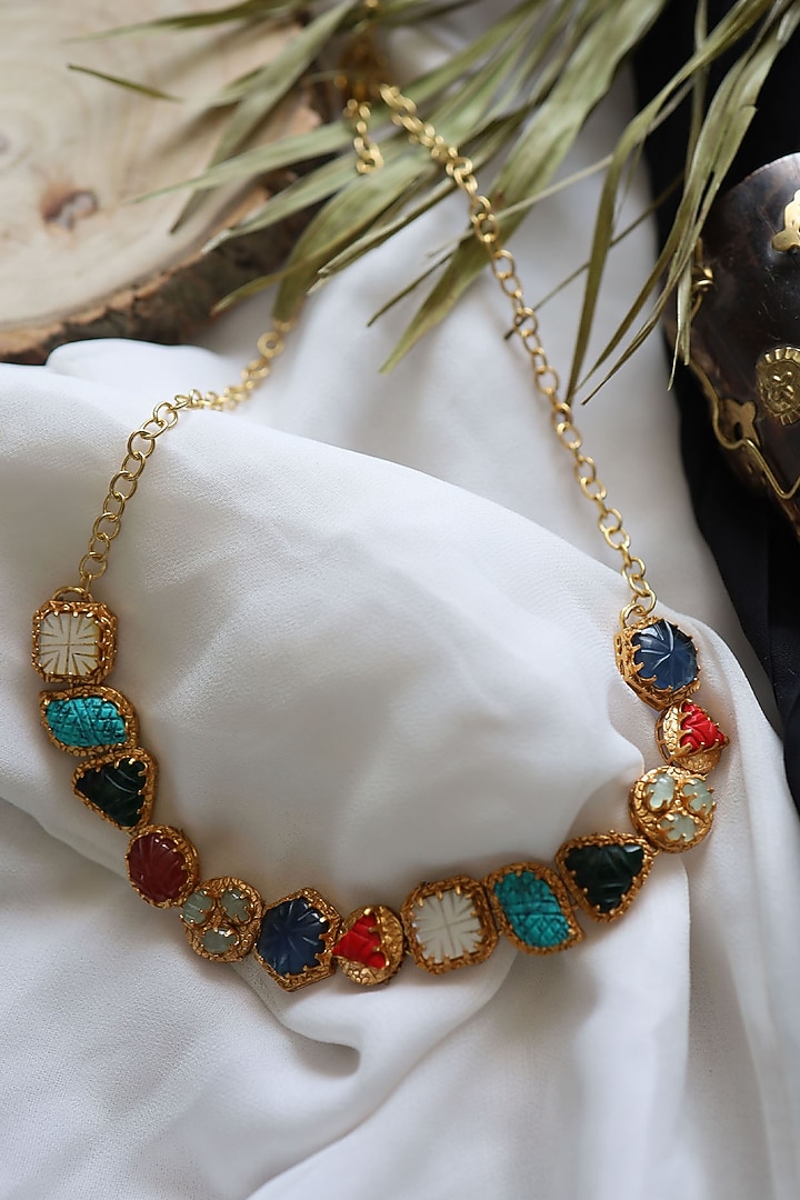 Gold Plated Multi-Colored Stone Head Band by Paisley Pop at Pernia's Pop Up Shop