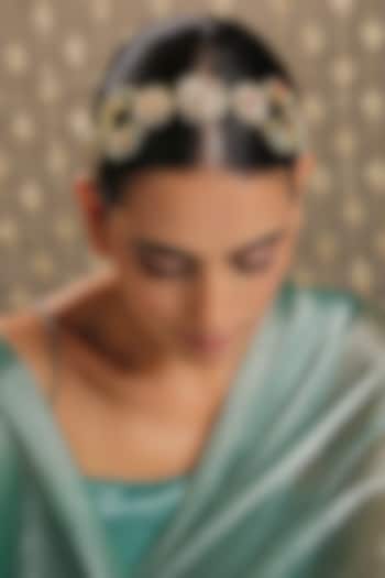 Gold Plated Uncut Kundan Polki Head Band by Paisley Pop at Pernia's Pop Up Shop