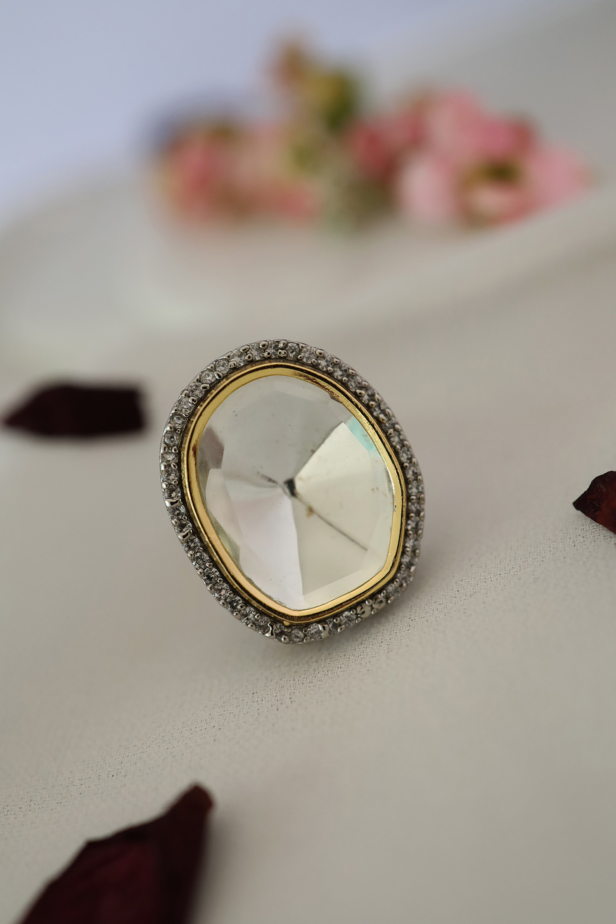 Gold Rhodium Plated Victorian Ring by Paisley Pop