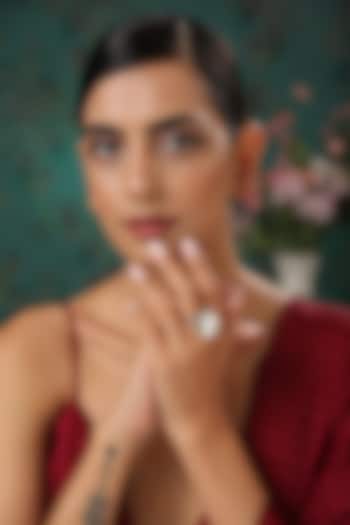 Gold Rhodium Plated Victorian Ring by Paisley Pop at Pernia's Pop Up Shop