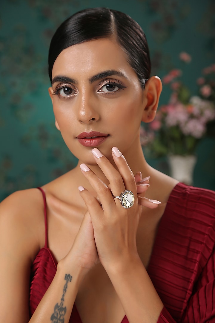 Gold Rhodium Plated Victorian Ring by Paisley Pop at Pernia's Pop Up Shop