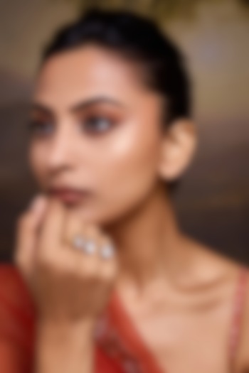 Gold Finish Jadau Kundan Polki Adjustable Ring by Paisley Pop at Pernia's Pop Up Shop