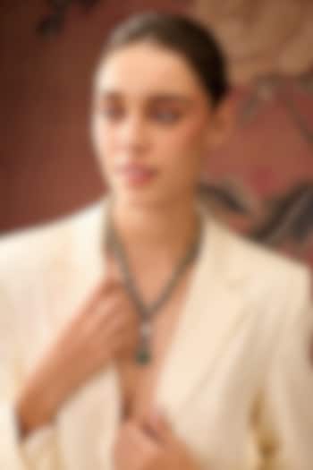 Gold Plated Green Doublet Stone & Kundan Polki Necklace by Paisley Pop at Pernia's Pop Up Shop