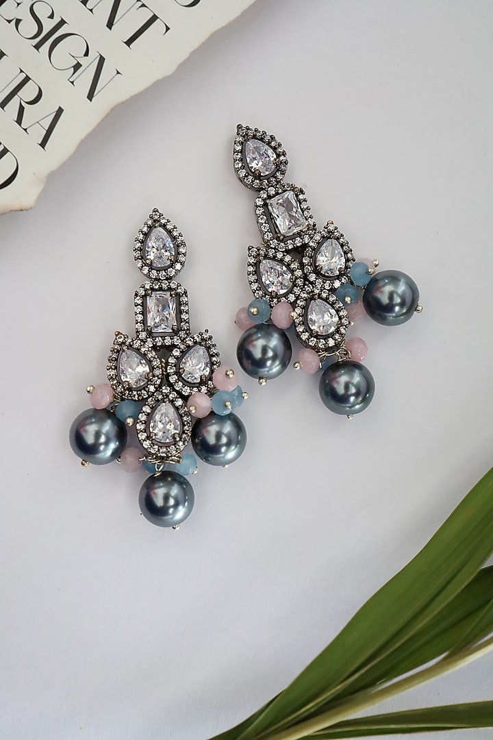 Rhodium Finish Faux Diamond Necklace Set by Paisley Pop at Pernia's Pop Up Shop