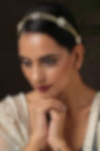 Gold Finish Shell Pearl Matha Patti by Paisley Pop at Pernia's Pop Up Shop
