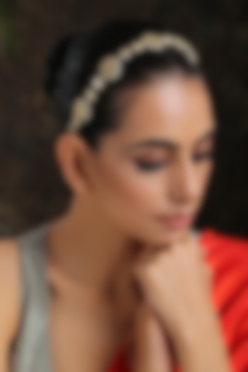 Gold Finish Kundan Polki Matha Patti by Paisley Pop at Pernia's Pop Up Shop