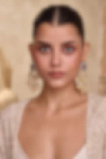 Gold Finish Kundan Polki & Mint Onyx Stone Dangler Earrings by Paisley Pop at Pernia's Pop Up Shop