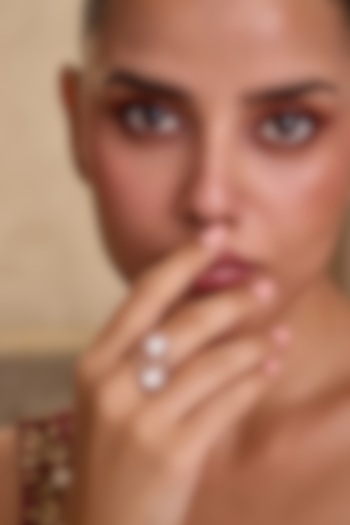 Gold Finish Kundan Polki & Stone Adjustable Ring by Paisley Pop at Pernia's Pop Up Shop