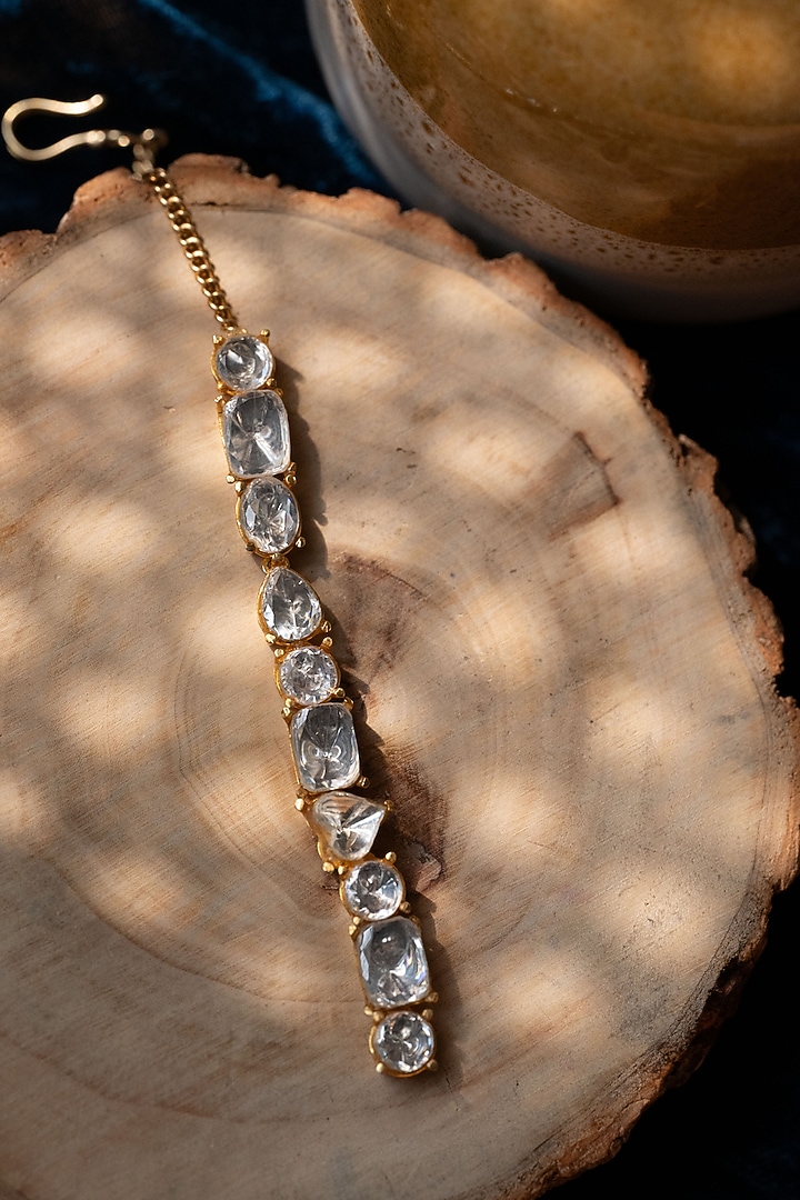 Gold Plated Kundan Polki Maangtikka by Paisley Pop at Pernia's Pop Up Shop