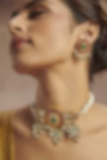 Gold Plated Handcrafted Necklace Set by Paisley Pop at Pernia's Pop Up Shop