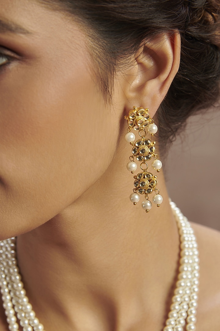Gold Finish Handcrafted Necklace Set by Paisley Pop at Pernia's Pop Up Shop