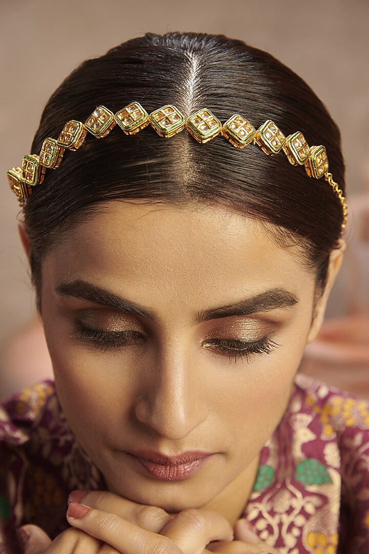 Gold Finish Handcrafted Headband by Paisley Pop at Pernia's Pop Up Shop
