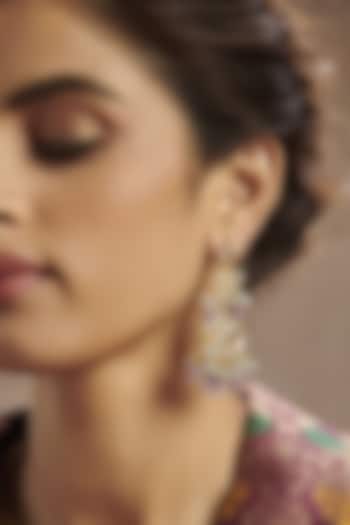 Gold Finish Handcrafted Earrings by Paisley Pop at Pernia's Pop Up Shop