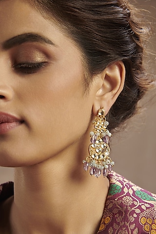 Gold Finish Handcrafted Earrings by Paisley Pop