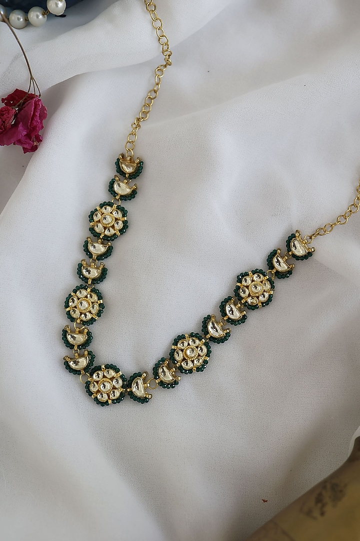 Gold Finish Handcrafted Choker Necklace by Paisley Pop at Pernia's Pop Up Shop