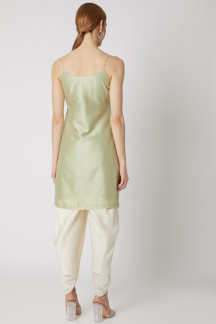 Apple Green Embroidered Dhoti Set by Priti Sahni at Pernia's Pop Up Shop