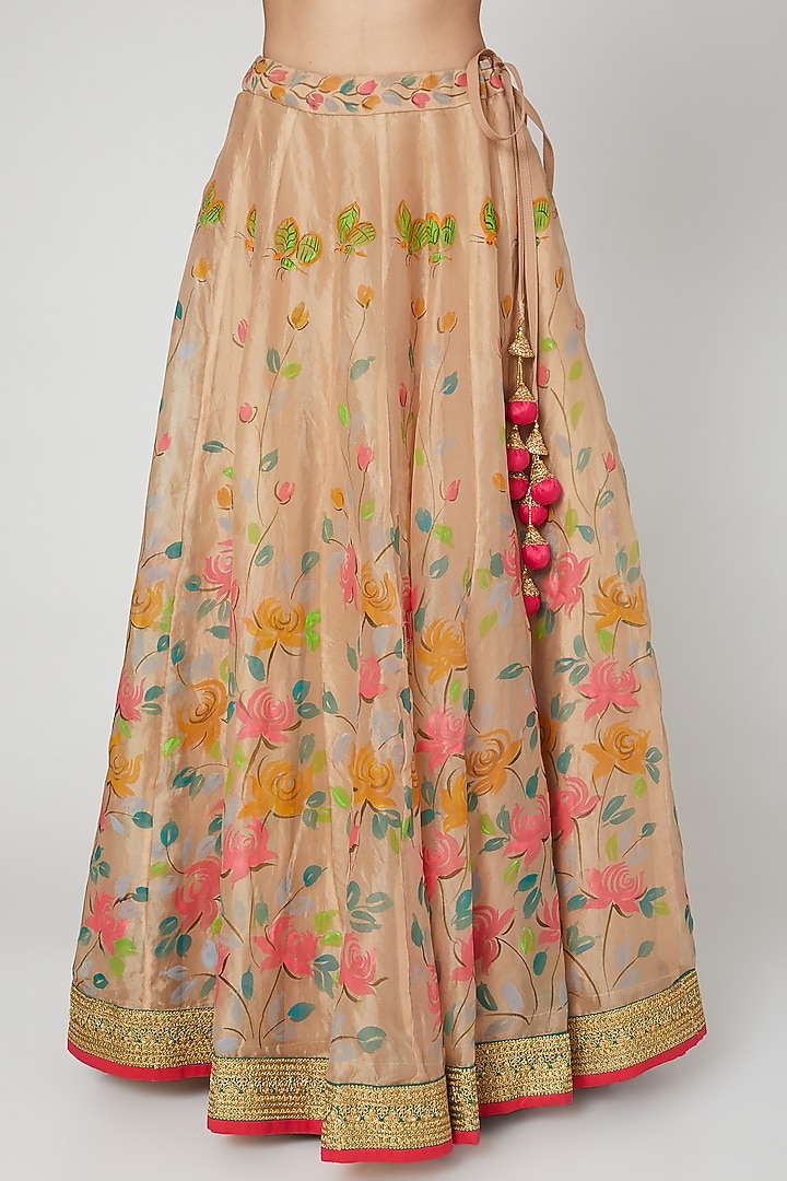 Beige & Pink Embroidered Wedding Lehenga Set by Priti Sahni at Pernia's Pop Up Shop