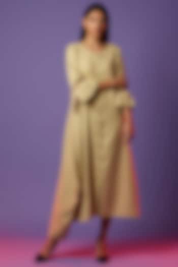 Beige Linen Maxi Summer Dress by Pinnacle By Shruti Sancheti at Pernia's Pop Up Shop