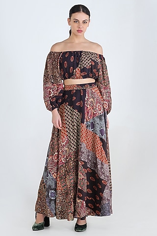 Multi Colored Off Shoulder Top by Pinnacle By Shruti Sancheti