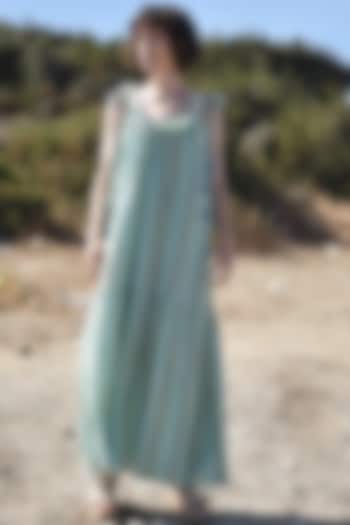 Green Maxi Summer Dress With Bralette by Pinnacle By Shruti Sancheti at Pernia's Pop Up Shop