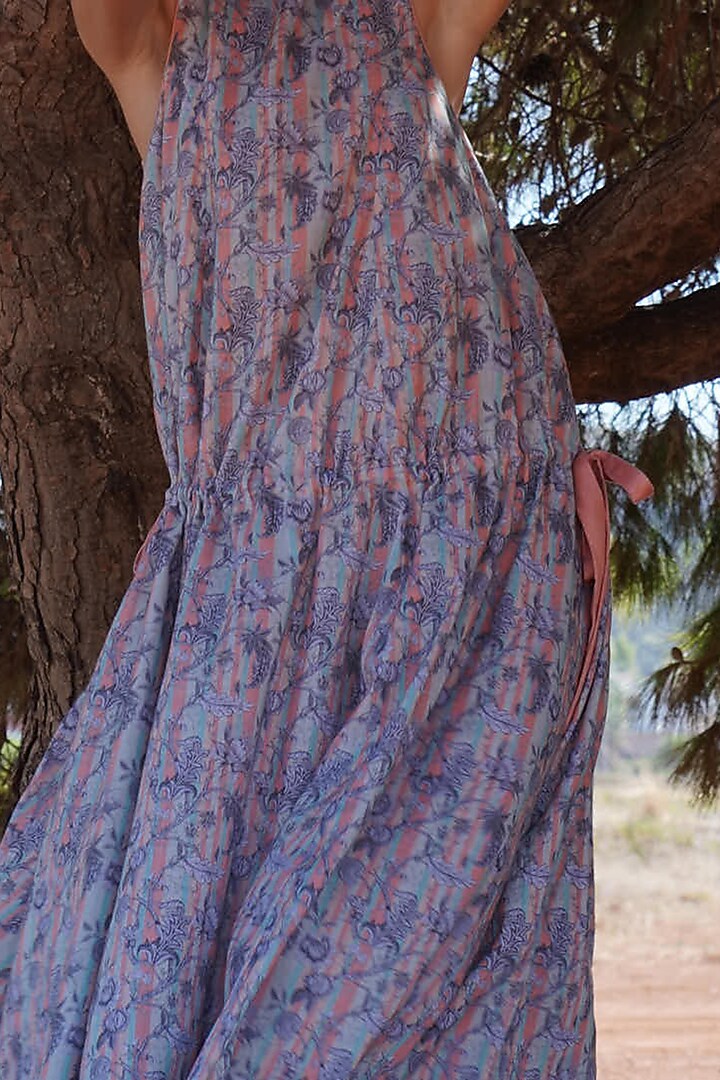 Multi Colored Printed Midi Summer Dress by Pinnacle By Shruti Sancheti at Pernia's Pop Up Shop