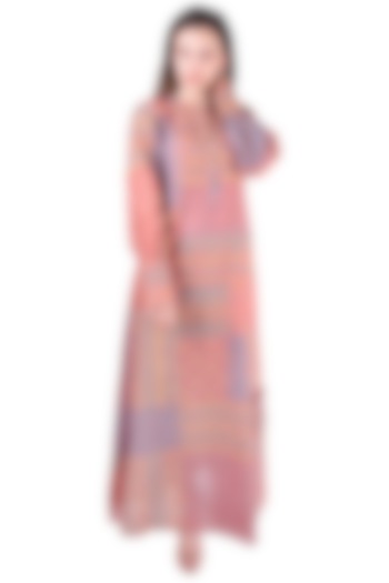 Onion Pink Printed Dress by Pinnacle By Shruti Sancheti