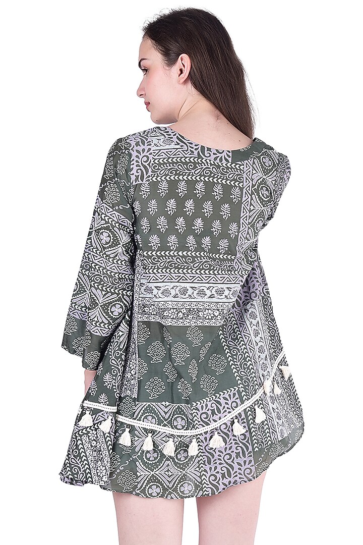 Moss Green Printed Top by Pinnacle By Shruti Sancheti at Pernia's Pop Up Shop