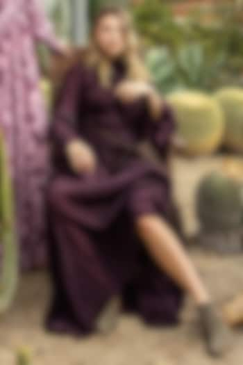 Purple Crush Gathered Maxi Dress For Girls by Pinnacle by Shruti Sancheti at Pernia's Pop Up Shop