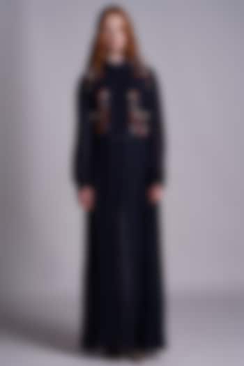 Blue Embroidered Maxi Vacation Dress by Pinnacle By Shruti Sancheti at Pernia's Pop Up Shop