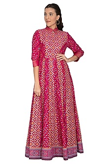 Red Printed Kalidar Maxi Dress Design by Pinnacle By Shruti Sancheti at ...