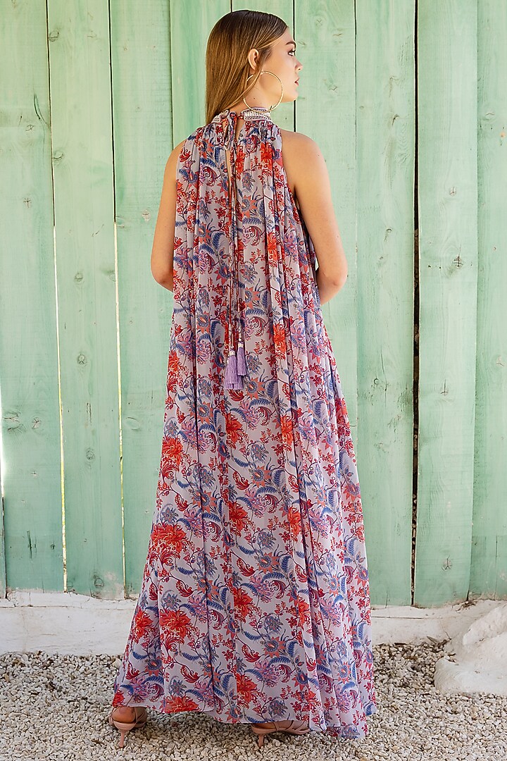 Purple Hand Embroidered Maxi Vacation Dress by Pinnacle by Shruti Sancheti at Pernia's Pop Up Shop