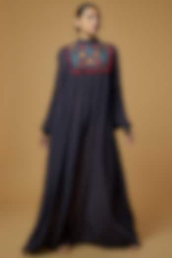 Purple Embroidered Maxi Summer Dress by Pinnacle by Shruti Sancheti at Pernia's Pop Up Shop