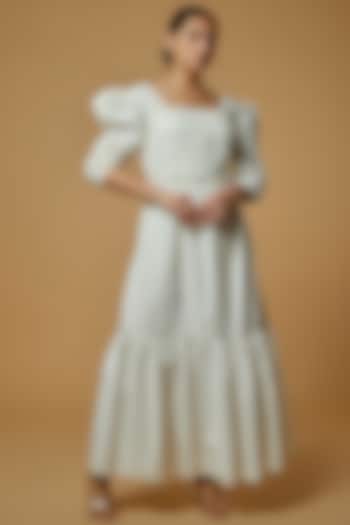 White Cotton Dress by Pinnacle by Shruti Sancheti