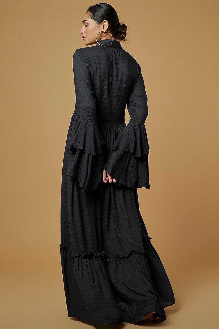 Black Viscose Twill Maxi Summer Dress by Pinnacle by Shruti Sancheti at Pernia's Pop Up Shop