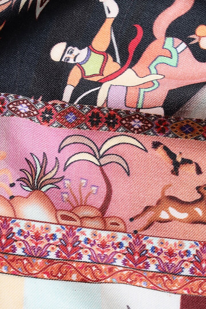 Multi-Colored Pure Wool Printed Shawl by Pashtush at Pernia's Pop Up Shop