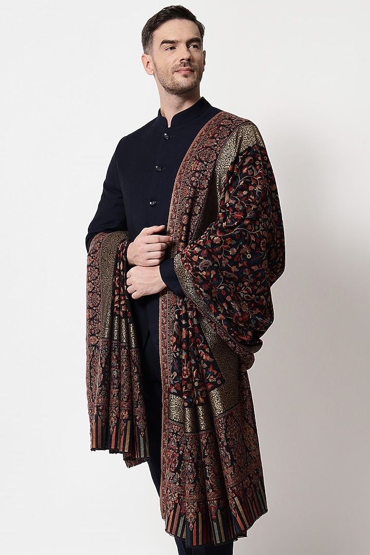 Black Wool Shawl by Pashtush at Pernia's Pop Up Shop