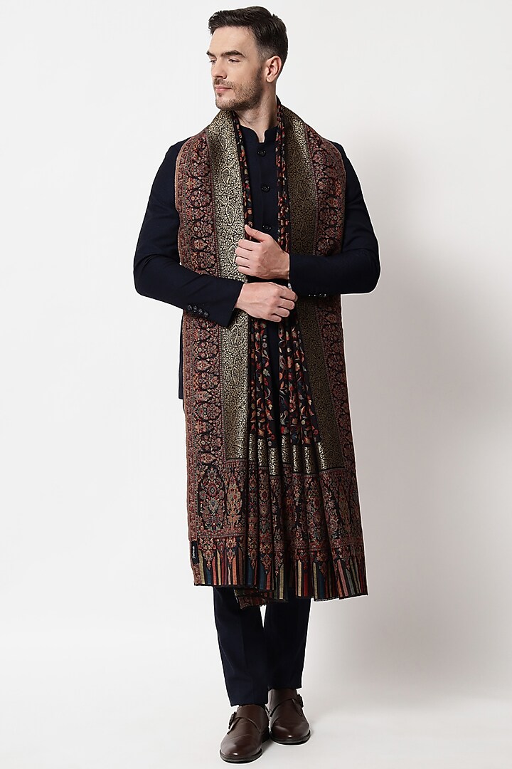 Black Wool Shawl by Pashtush at Pernia's Pop Up Shop
