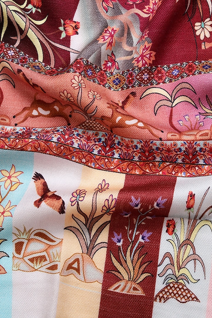 Multi-Colored Pure Wool Printed Shawl by Pashtush at Pernia's Pop Up Shop