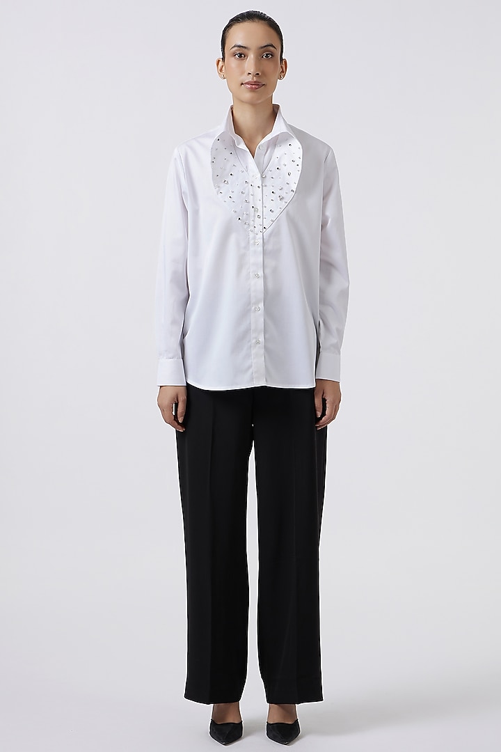 White Pima Cotton Shirt by Pallavi Swadi at Pernia's Pop Up Shop