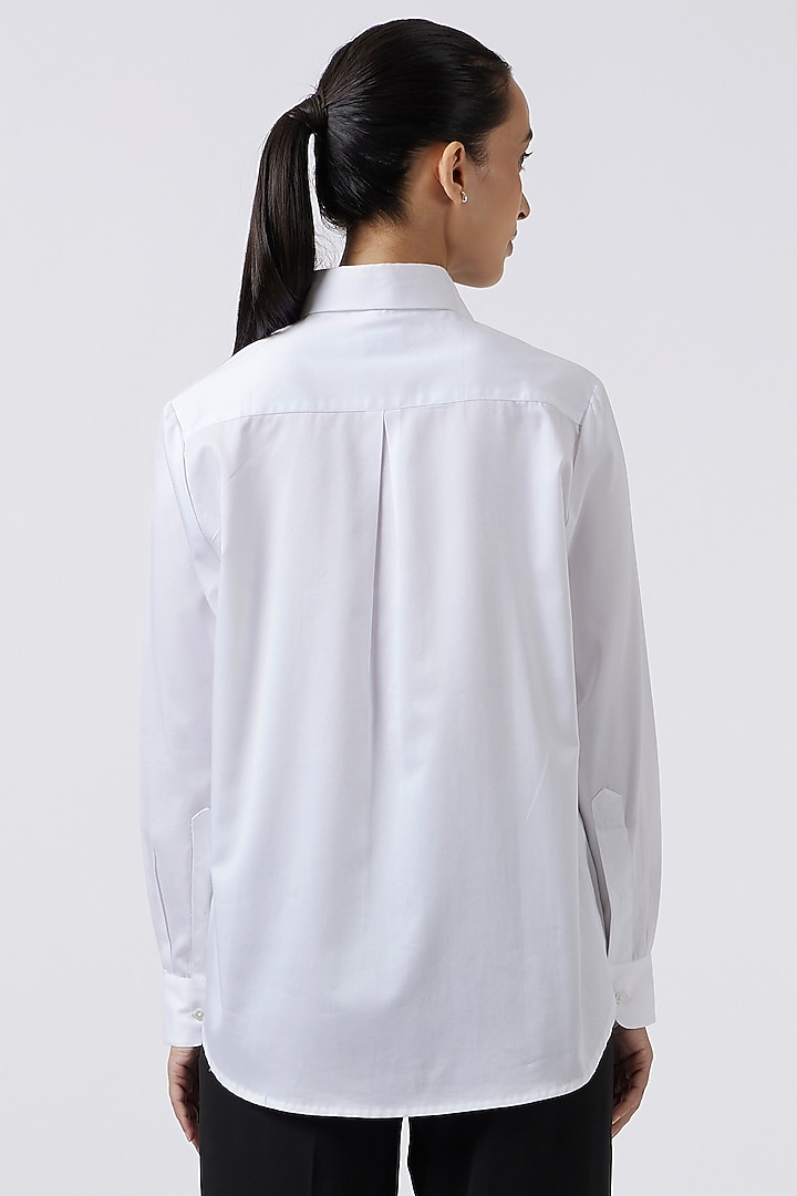 White Pima Cotton Shirt by Pallavi Swadi at Pernia's Pop Up Shop