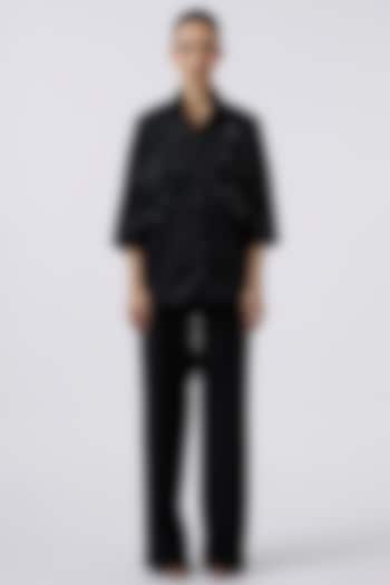 Pristine Black Pima Cotton Shirt by Pallavi Swadi at Pernia's Pop Up Shop