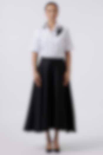 Black Cotton High-Waisted Skirt by Pallavi Swadi at Pernia's Pop Up Shop