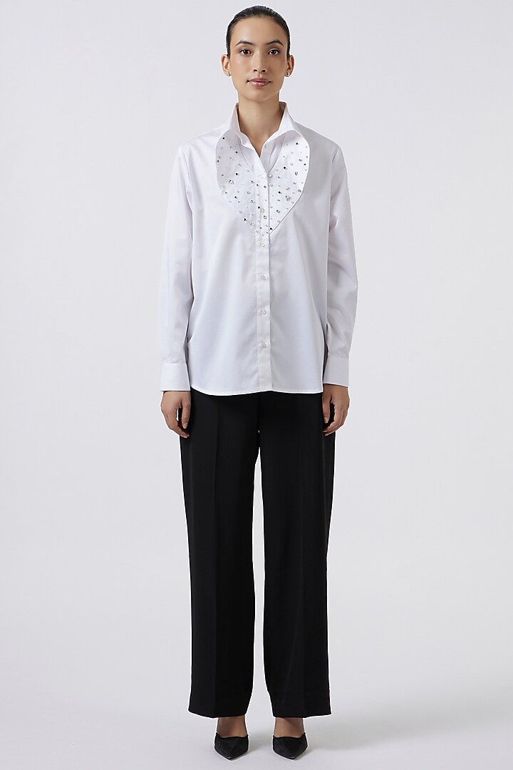 White Cotton Shirt by Pallavi Swadi at Pernia's Pop Up Shop