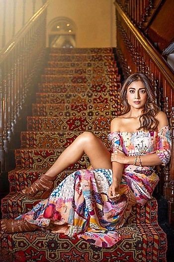 Peach Georgette Printed Skirt Set by Payal Singhal at Pernia's Pop Up Shop